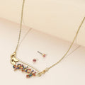 Rhinestone Paved SPICY Message Pointed Safety Pin Pendant Necklace