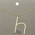-h- Brass Initial Monogram Metal Pendant Necklace