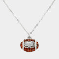 Crystal Football Pendant Necklace