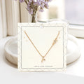 R - Small Letter Initial Monogram Pendant Necklace with Crystal