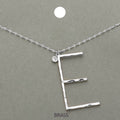 -E- Initial Monogram Brass Metal Pendant Necklace