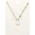 -N- Brass Metal Initial Monogram Lock Pendant Necklace