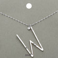 -W- Initial Monogram Brass Metal Pendant Necklace