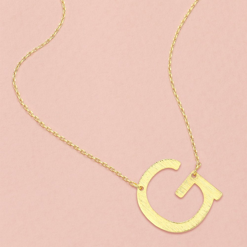 -G- Gold Dipped Initial Monogram Pendant Necklace