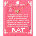 Lunar 12 Zodiac Gold Dipped CZ Rat Pendant Necklace