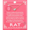 Lunar 12 Zodiac White Gold Dipped CZ Rat Pendant Necklace