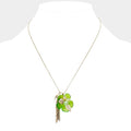 Bloom Flower Pendant Tassel Drop Necklace