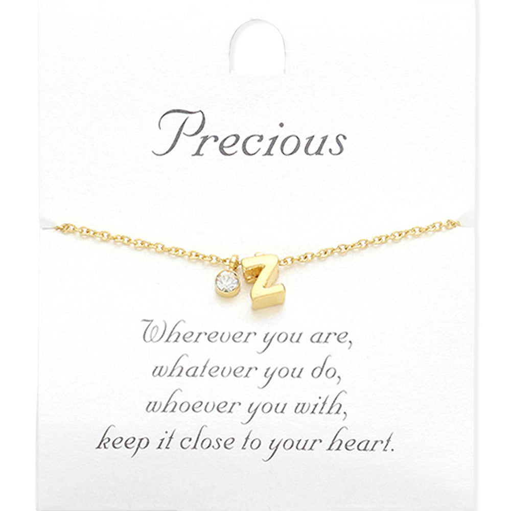 -Z- Monogram Monogram Initial Pendant Necklace