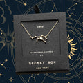 SECRET BOX_14K Gold Dipped CZ Virgo Zodiac Sign Pendant Necklace