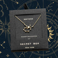 SECRET BOX_14K Gold Dipped CZ Sagittarius Zodiac Sign Pendant Necklace
