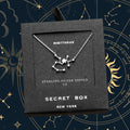 SECRET BOX_Sterling Silver Dipped CZ Sagittarius Zodiac Sign Pendant Necklace