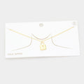 Gold Dipped Metal Lock Pendant Necklace