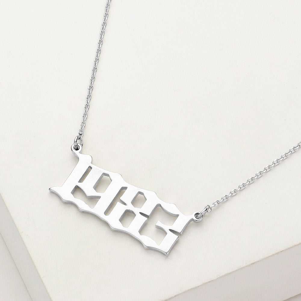 White Gold Dipped 1983 Birth Year Plate Pendant Necklace