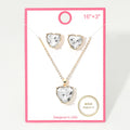 Gold Dipped Heart Stone Cluster Pendant Necklace