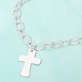 18K Gold Dipped Chunky Cross Pendant Oval Link Chain Statement Necklace