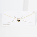Gold Dipped Enamel Elephant Pendant Necklace