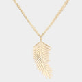 Metal Leaf Pendant Necklace