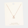Gold Dipped Wishbone Pendant Necklace