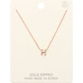 -H- Gold Dipped Initial Monogram Metal Pendant Necklace