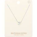 -J- White Gold Dipped Initial Monogram Metal Pendant Necklace