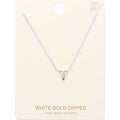 -T- White Gold Dipped Initial Monogram Metal Pendant Necklace