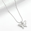 Stainless Steel Mother of Pearl Butterfly Pendant Necklace