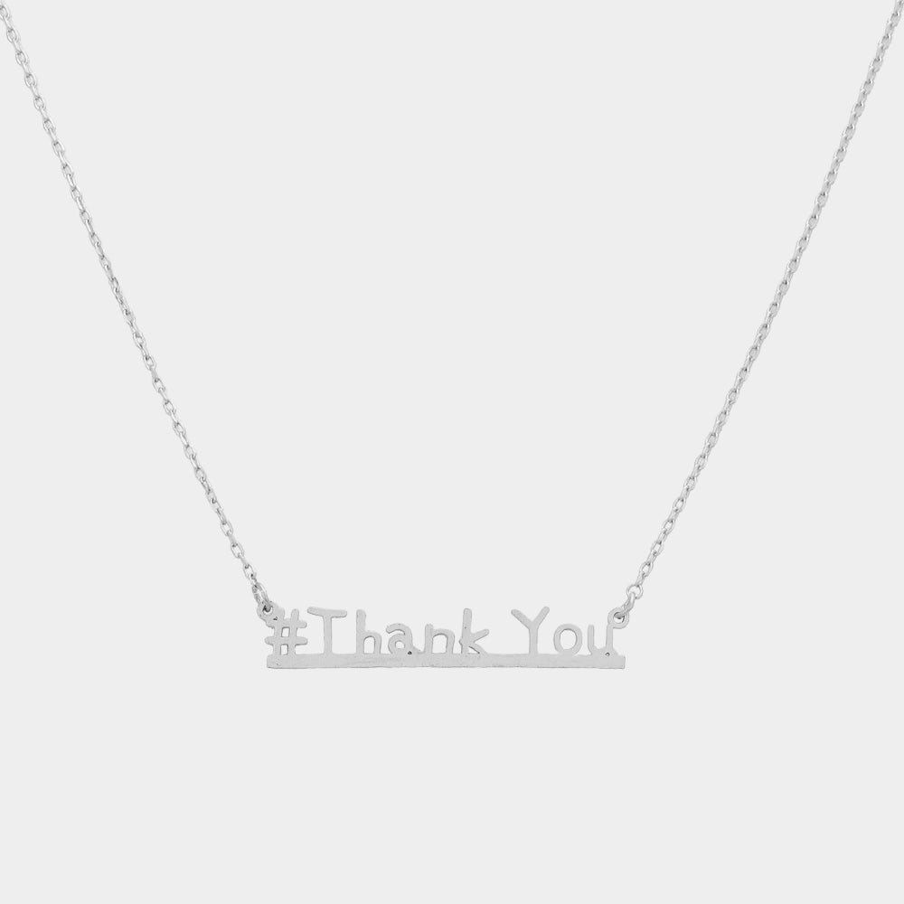 #Thank you Message Pendant Necklace