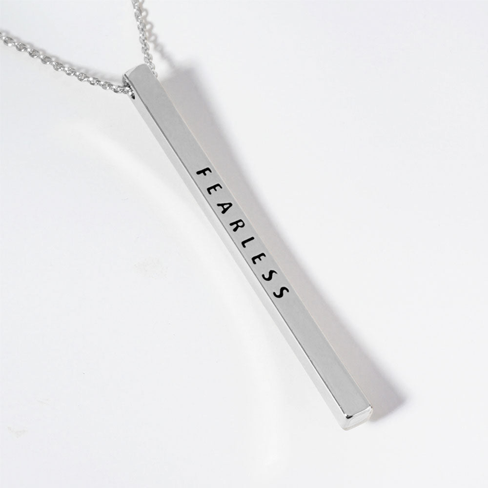 FEARLESS Brass Metal Bar Pendant Necklace