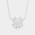 Cubic Zirconia Clover Pendant Necklace