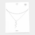 Brass Metal Snake Pendant Double Layered Necklace
