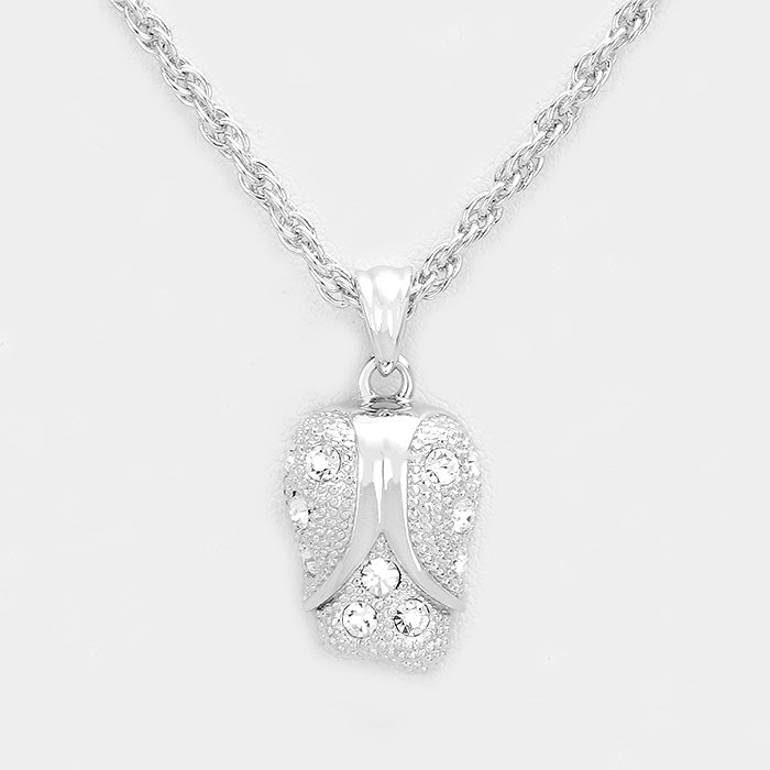 Accented Rhinestone Pendant Necklace