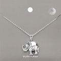 Silver Plated Metal Elephant Pendant Necklace