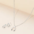 Rhinestone Embellished Brass Metal Wishbone Pendant Necklace