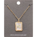 -N- Initial Monogram Genuine Shell Rectangle Pendant Necklace