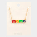 mama Enamel Message Pendant Necklace