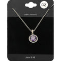 CZ Round Pendant Necklace