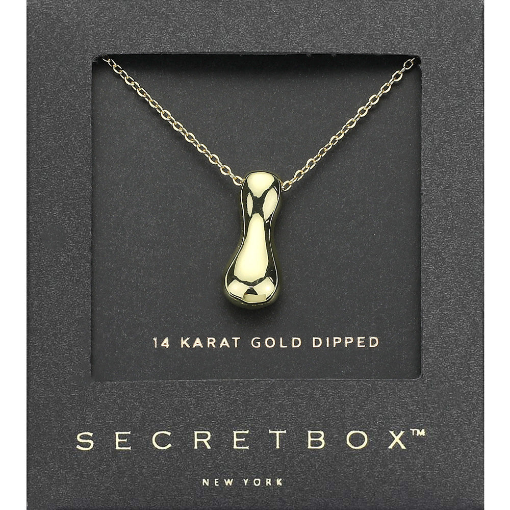 SECRET BOX_ -I- 14K Gold Dipped Bubble Initial Monogram Pendant Necklace