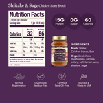 Fond Regenerative Chicken Bone Broth with Shiitake, Sage & Shallot, Case of 4, 14 Fl Oz Each.