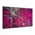 Magenta Silver Splatter Marble Glass Wall Art