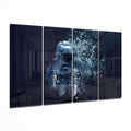 Pixel Dissolving Astronaut 4 Pieces Mega Glass Wall Art
