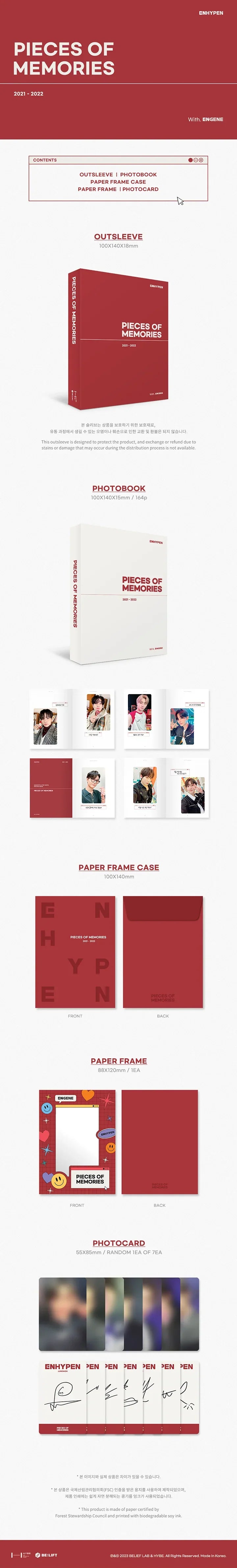 ENHYPEN - Memories Step 2 Digital Code + Pieces Of Memories [2021-2022] Set