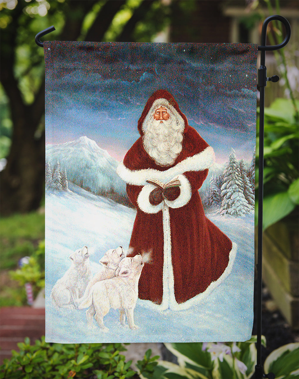 A Spirit of Harmony Santa Claus Garden Flag Mailbox Decorative Yard Banner Outside Patio Artwork for Flower Beds, Garden Size, Multicolor