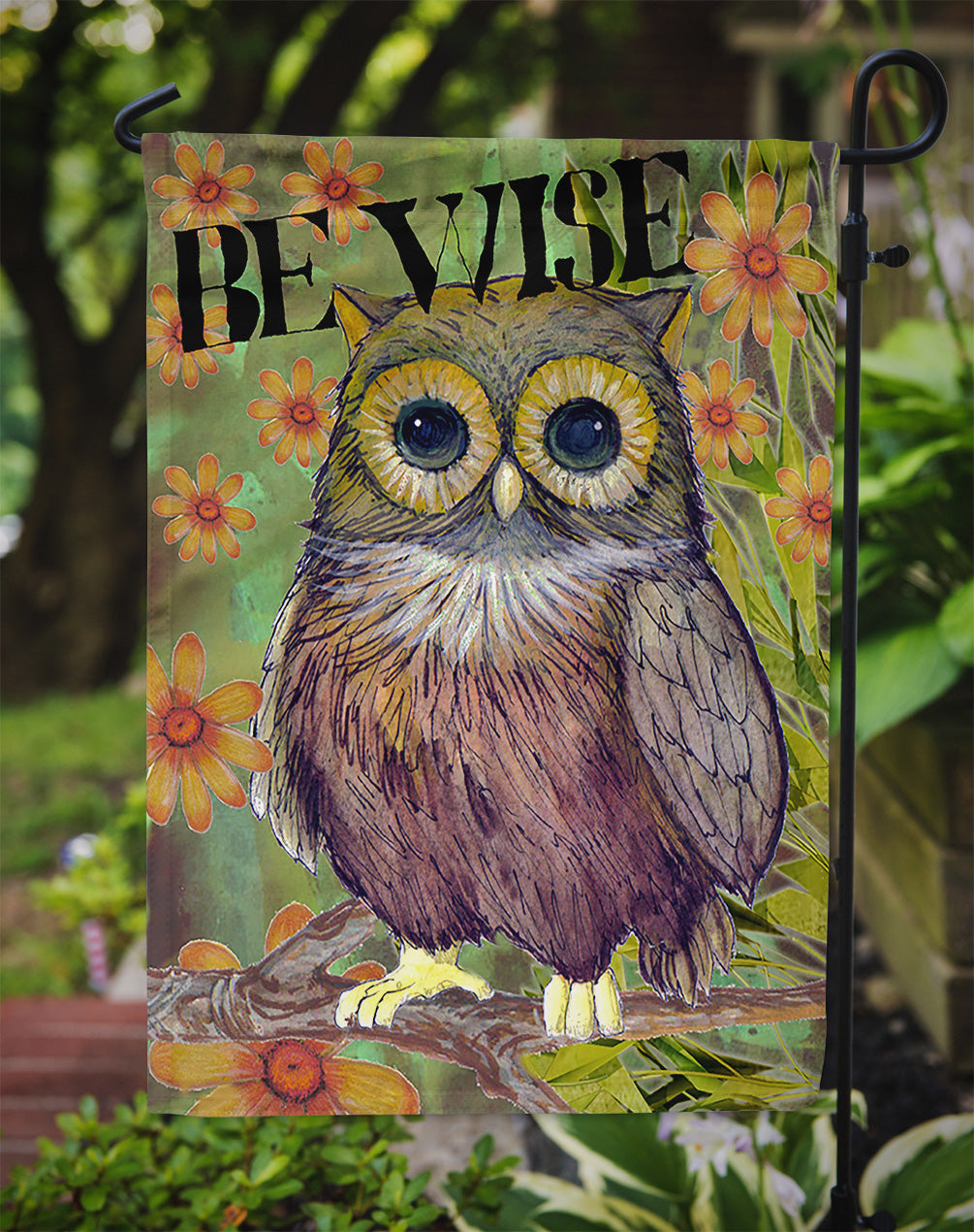 Be Wise Owl Garden Flag Mailbox Decorative Yard Banner Outside Patio Artwork for Flower Beds, Garden Size, Multicolor