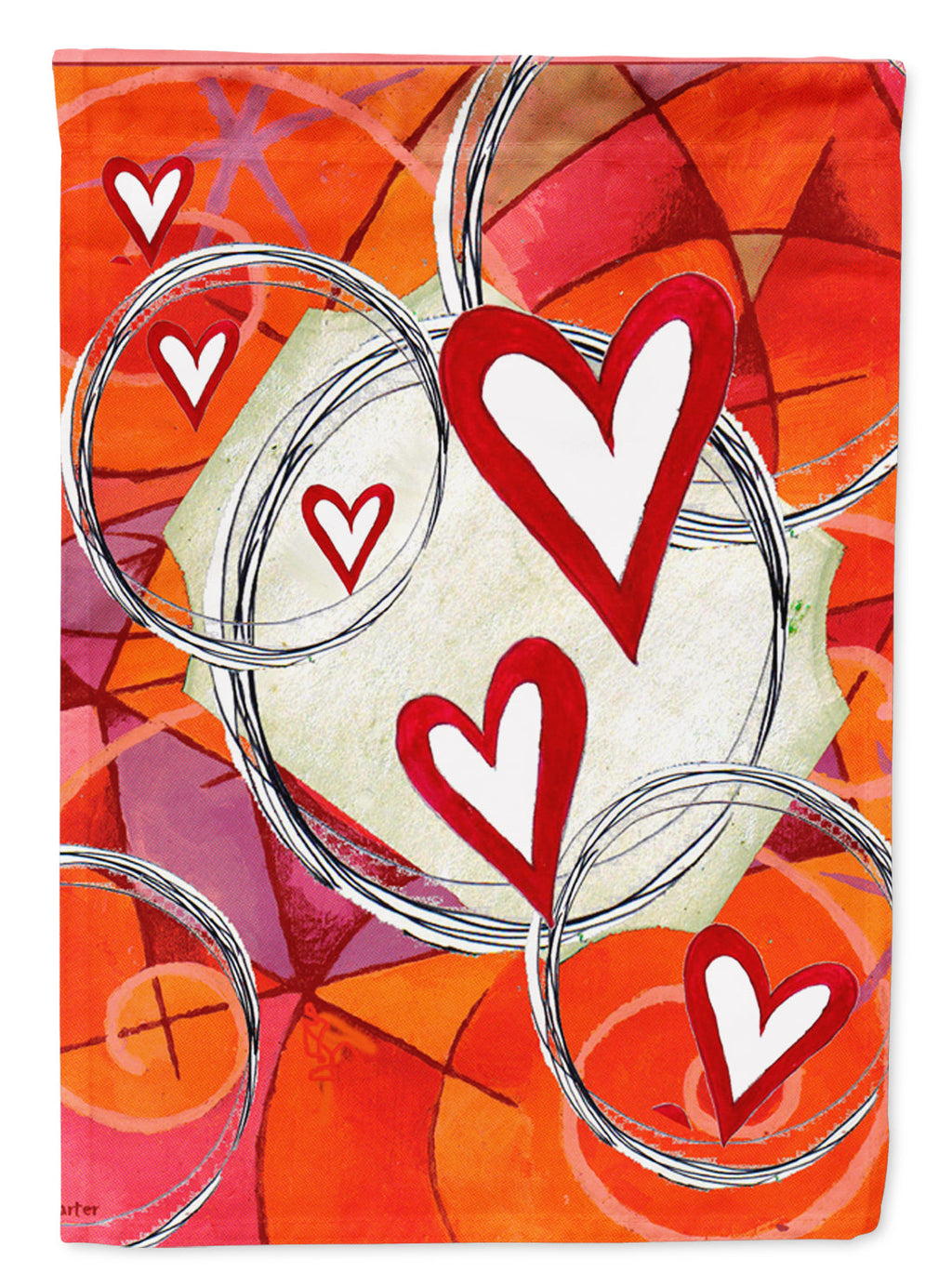 Circle of Love Valentine's Day Garden Flag Mailbox Decorative Yard Banner Outside Patio Artwork for Flower Beds, Garden Size, Multicolor