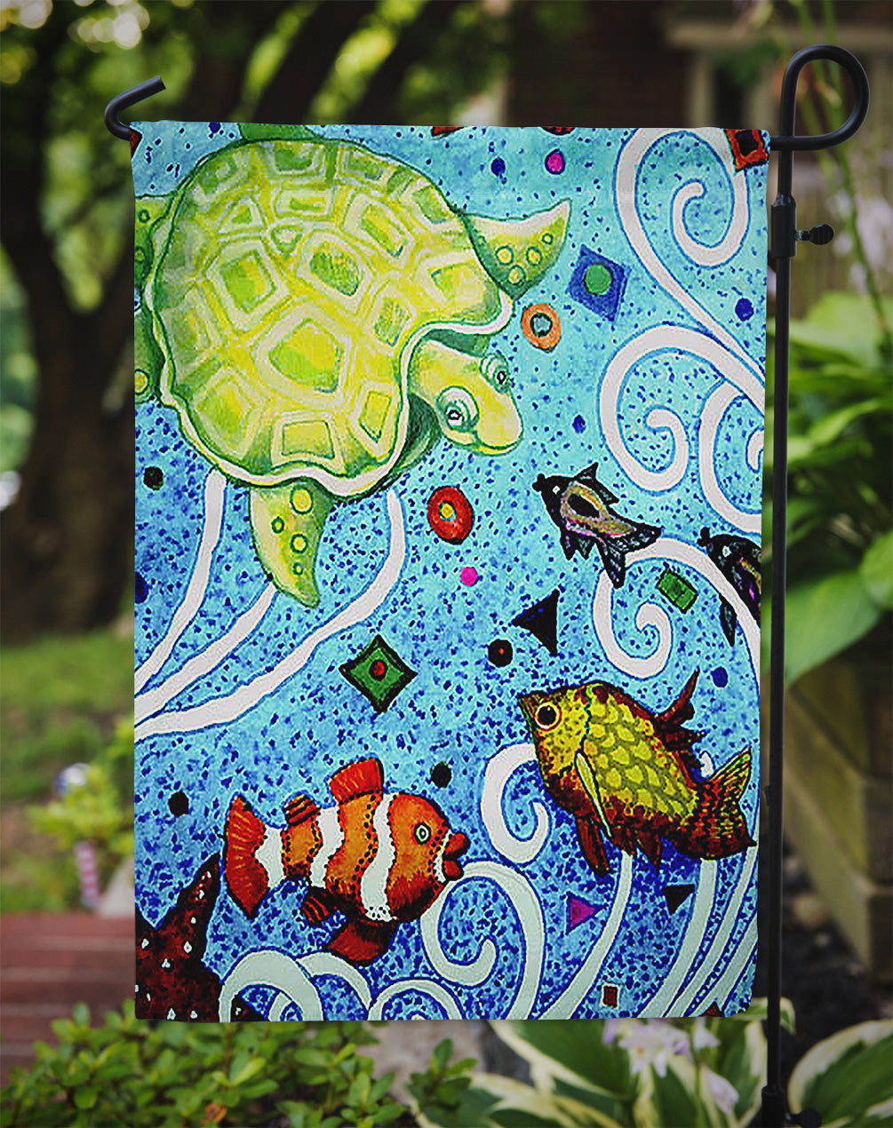 Turtle Time Turtle Garden Flag Mailbox Decorative Yard Banner Outside Patio Artwork for Flower Beds, Garden Size, Multicolor