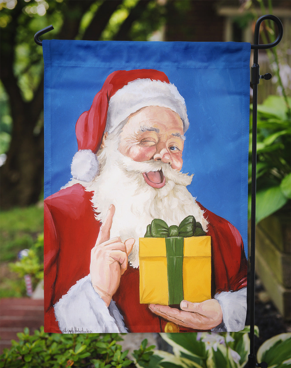 Santa Claus Just for You Garden Flag Mailbox Decorative Yard Banner Outside Patio Artwork for Flower Beds, Garden Size, Multicolor