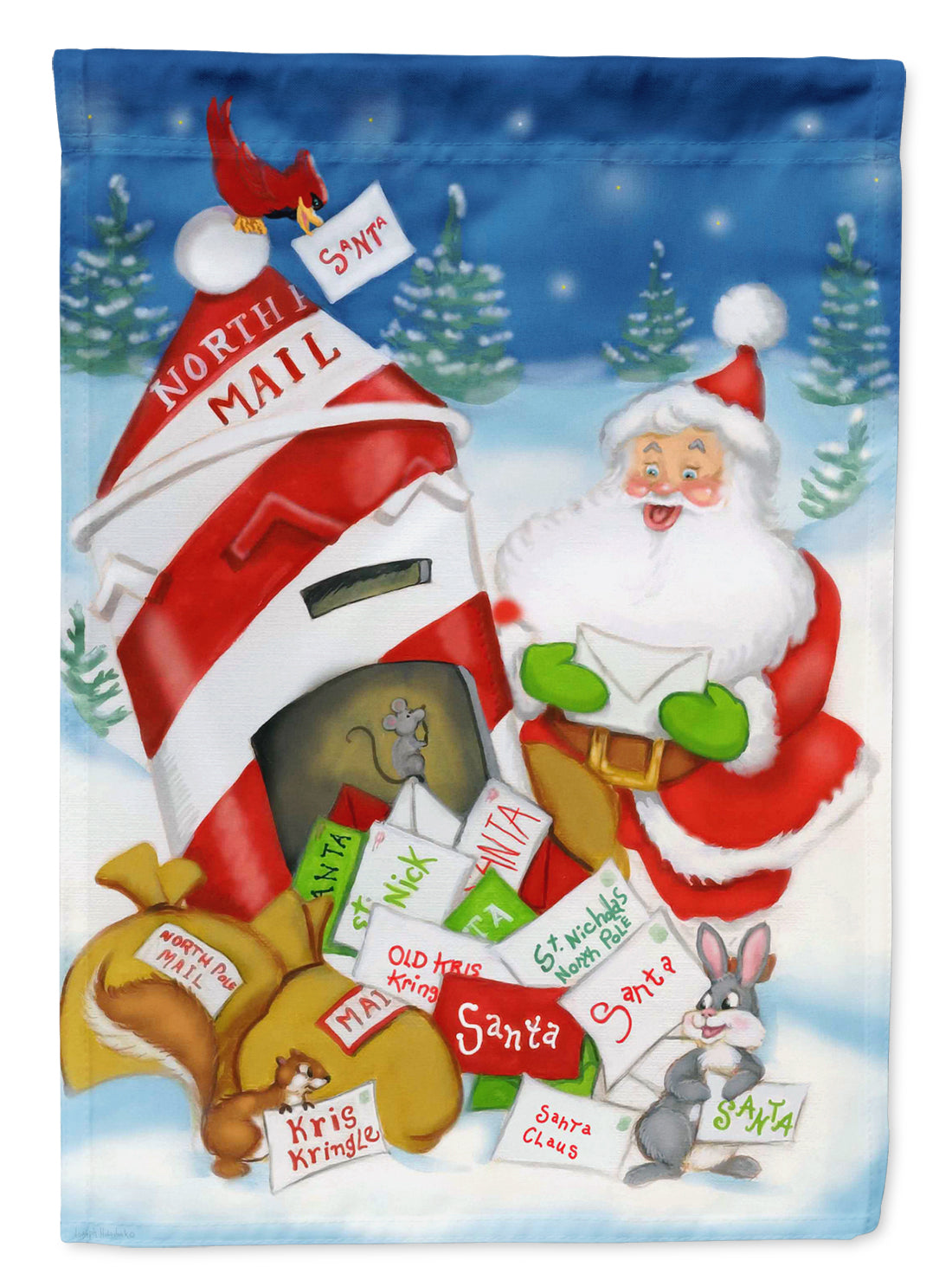 Santa Claus Mail Call Garden Flag Mailbox Decorative Yard Banner Outside Patio Artwork for Flower Beds, Garden Size, Multicolor