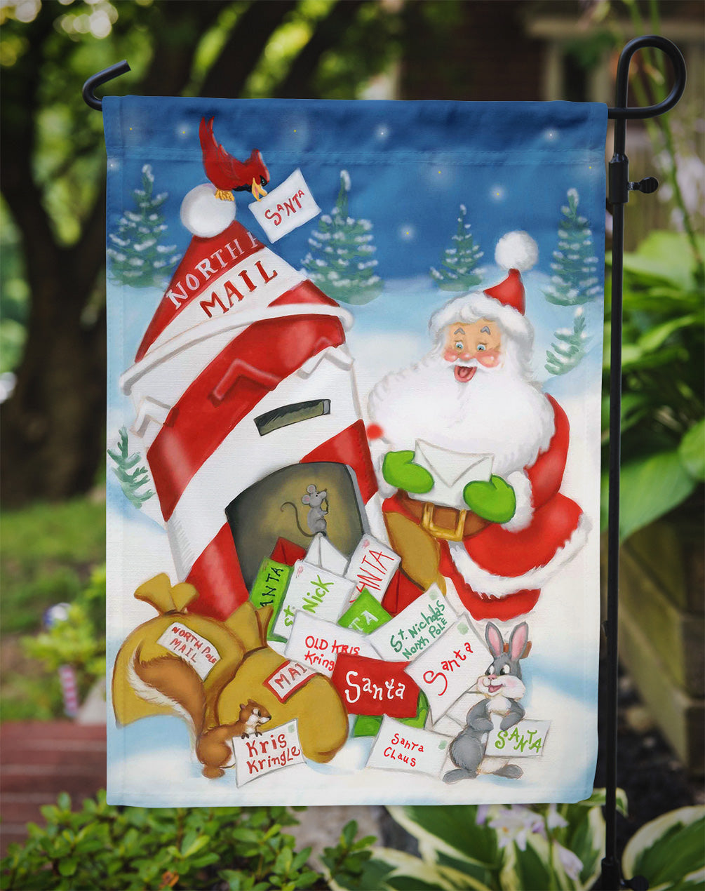 Santa Claus Mail Call Garden Flag Mailbox Decorative Yard Banner Outside Patio Artwork for Flower Beds, Garden Size, Multicolor