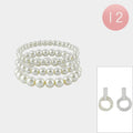 12 SET OF 3 - Pearl Stretch Multi Layered Bracelets