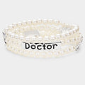Doctor Pearl Triple Strand Stretch Message Bracelet